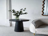 22x22x25.5" Black Round Side Table with Pedestal Base W2078P203271