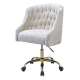 ZNTS Vintage Cream and Gold Tufted Back Office Chair B062P182759