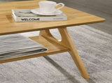Arona Mid-Century Modern Wood Shelf Coffee Table T2574P510868