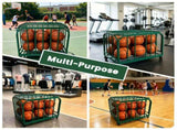 Ball Storage Cart, Basketball or Volleyball Storage Bin with Wheels, Basketball Holder Cage for 52820879