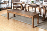 ZNTS Rustic Elegance Wooden Seat 1pc Bench Bold Sturdy Design Rustic Oak Solidwood Frame Dining Room B011P200231