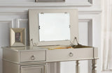 Bedroom Vanity Set w Stool Open Up Mirror Storage Space Drawers Rubber wood Ring Pull Handles Silver B011113341