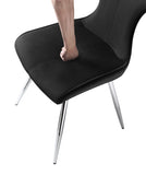 Ultra Modern Dining Furniture Set of 2 Side Chairs Black Velvet Upholstery Chrome Finish Metal Legs B011P285774
