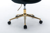 ZNTS 046-Mesh Fabric Home Office 360&deg;Swivel Chair Adjustable Height With Gold Metal Base,Black W527P149728