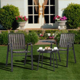 3-Piece Patio Bistro Set, Outdoor Furniture Set with 2 Stackable Patio Dining Chairs and Glass 31111029
