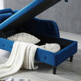Aijia 60" Velvet Multifunctional Storage Chaise Lounge Buttons Tufted Nailhead Trimmed Solid Wood W111749338