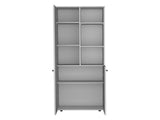 Riner Multistotage 67" H with 5-tier storage shelves and 2 doors, White B097P199734