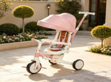 Pink 7-in-1 Toddler Tricycle Stroller for 1-5 Years Old, Adjustable Push Handle, Rotatable Seat, 03510284