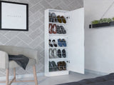 Cassidy Rectangle Tall Shoe Cabinet with Mirror White B06280408