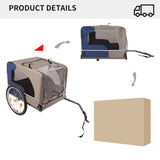 ZNTS Dog Bike Trailer, Breathable Mesh Dog Cart with 3 Entrances, Safety Flag, 8 Reflectors, Folding Pet 92880947