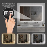 72"x48" Modern LED Smart Mirror Bathroom Mirror, Front Lit & Back Lit With 3 Color Adjustable, 72810326