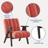 Rella Modern Teddy Sherpa Accent Chair with Espresso Wood Frame T2574P241337