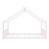 Full Size Metal House Bed, Pink MF305893AAH