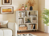 7 Cube Bookcase 3-Tier Modern Storage Organizer with 4 Metal Legs Bookshelves 68770112