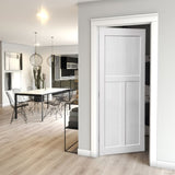 CRAZY ELF 28" x 84" "T" Style Real Primed Door Slab, DIY Panel Door, Modern Interior Barn Door, W936104309