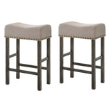 ZNTS Tan and Weathered Grey Counter Height Stools B062P181296