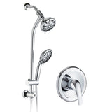 Drill-Free Stainless Steel Slide Bar Combo Rain Showerhead 7-Setting Hand, Dual Shower Head Spa W121947651