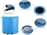 100 Gallon Folding Rain Barrel Water Collector Blue 54997231