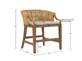 Handcrafted Rattan Counter Stool 25" H B035118576