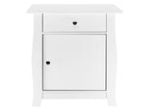 Single Door Bedside Cabinet with A Drawer White 92297256