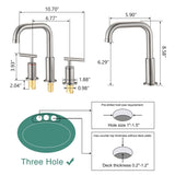 8 in. Widespread Double Handle Bathroom Faucet with Pop Up Drain in Brushed Nickel W122459284