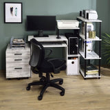 Antique White and Black Computer Desk with Keyboard Tray B062P184546