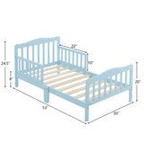 Single-layer vertical board with side guardrails, blue, 135*75*62.5cm, pine, children's wooden bed 60704776