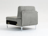 Modular Sectional Sofa Armless Seat Module, Corduroy Sectional Couch, Single Couch Modular Armless W3098P256997