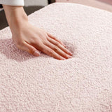 Pink Storage Ottoman Bench for End of Bed Gold Legs, Modern Grey Faux Fur Entryway Bench Upholstered W1170104172