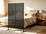 Black 78" H x 48" W Metal Privacy Fence Screen Decorative Outdoor Climbing Plant Trellis with 97371489