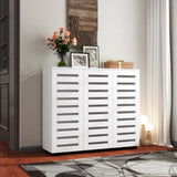 Shoe Cabinet, 4-Tier Shoe Storage Cabinet with Adjustable Shelves, Wooden Shoe Rack Organizer with W331P242459