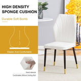 4 modern dining chairs with stylish PU patterned backrest and black metal legs for a comfortable W1151P188288
