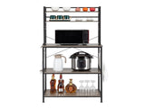 5-Tier Bakers Rack with 10 S-Shaped Hooks, Industrial Microwave Oven Stand, Free Standing 01971249