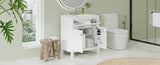 30-inch Bathroom Vanity with Ceramic Sink, Modern White Single Bathroom Cabinet with 2 Doors and a WF324045AAK