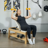 ZNTS Wooden Adjustable Weight Bench 71536717