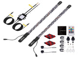 2 FT Whip Lights, 2PCS Lighted Whip Music Sync Mode, RGB Chasing Whip fit for ATV 67414292