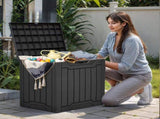 31 Gallon Outdoor Resin Deck Box, Waterproof Storage Box, Lockable, Black 54672533
