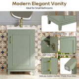 20 Inch Modern Small Bathroom Vanity Cabinet With Ceramic Basin- 20*14.5*33.3 Inches,Ample N729P170386F