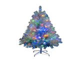 4FT Sliver Pre-Lit Artificial Christmas Tree, Hinged Full Tree with Metal Stand, 400 Branch Tips, 97863431