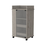 Baltimore Bar Cart with Casters, Glass Door and 2-Side Shelf B200P188866