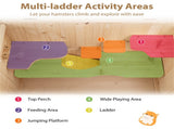 Fir Wood Hamster Cage with Flip Roof, Multi-Ladder Activity Areas for Guinea Pigs Hedgehogs 89026403