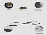 Modern LED Pendant Light, Infinity Design Hanging Ceiling Fixture, Adjustable Height, Dimmable for W1340P211847
