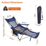 Foldable Camping Chair 330LBS Load Heavy Duty Steel Lawn Chair Collapsible Chair with Reclining 00389752
