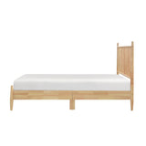 Mid-Century Modern Design Full Platform Bed 1pc Natural Finish Wooden Bedroom Furniture Vertical B011P211340