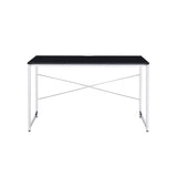 Black and Chrome Writing Desk with Sled Base B062P184567