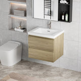 30" Floating Bathroom Vanity with Sink, Modern Wall-Mounted Bathroom Storage Vanity Cabinet with W1573P152696