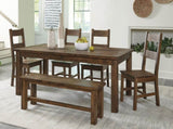 Classic Transitional Design Bench 1pc Solid Rubber Wood Dining Furniture Burnished Brown Finish B011P262326