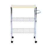 ZNTS 3-Tier Rolling Kitchen Trolley Cart Steel Island Storage Utility Service Dining 15773870