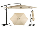 10FT Offset Patio Umbrella Cantilever Banana Umbrella with Crank Tilt Cross Base Khaki 57103469