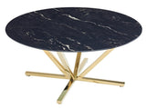 45.27"Round Dining Table,Modern Minimalist Dining Table,Faux Marble Printed Tempered Glass Top with W5123P491129